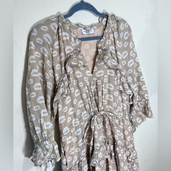 Hofmann Copenhagen Beige Lips Tiered Midi Dress - Picture 5 of 7